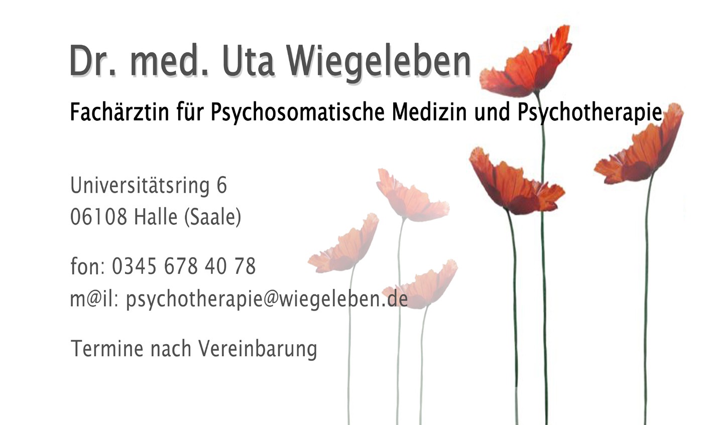 Dr. med. Uta Wiegeleben - Fachaerztin fuer Psychotherapeutische Medizin